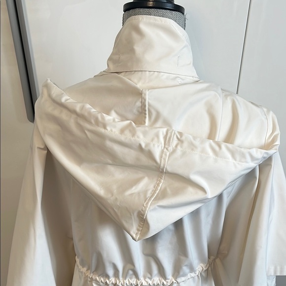 MARLA WYNN Oversized Cream Poncho Hooded Windbreaker Women's Jacket Cape, Size S - Picture 9 of 13